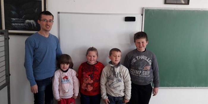 Students with their teacher Marko Čikarić